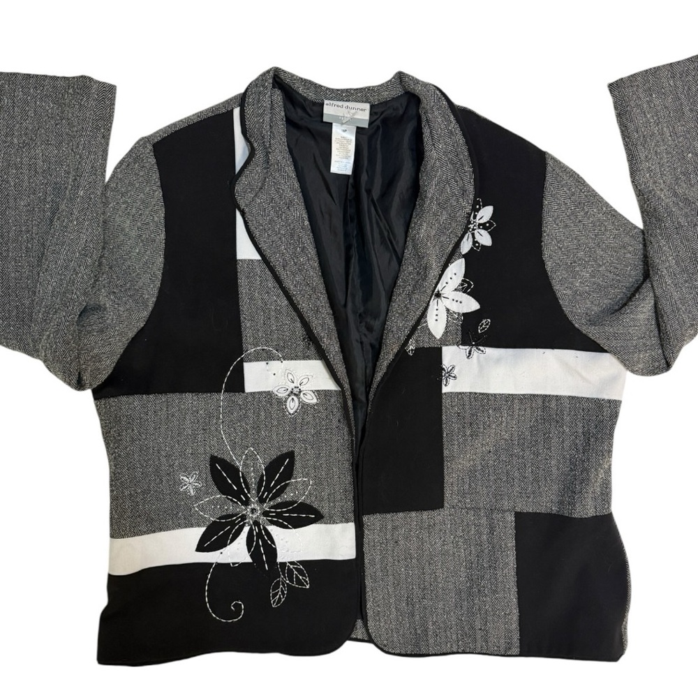 Vintage Alfred Dunner Patchwork Beaded Blazer